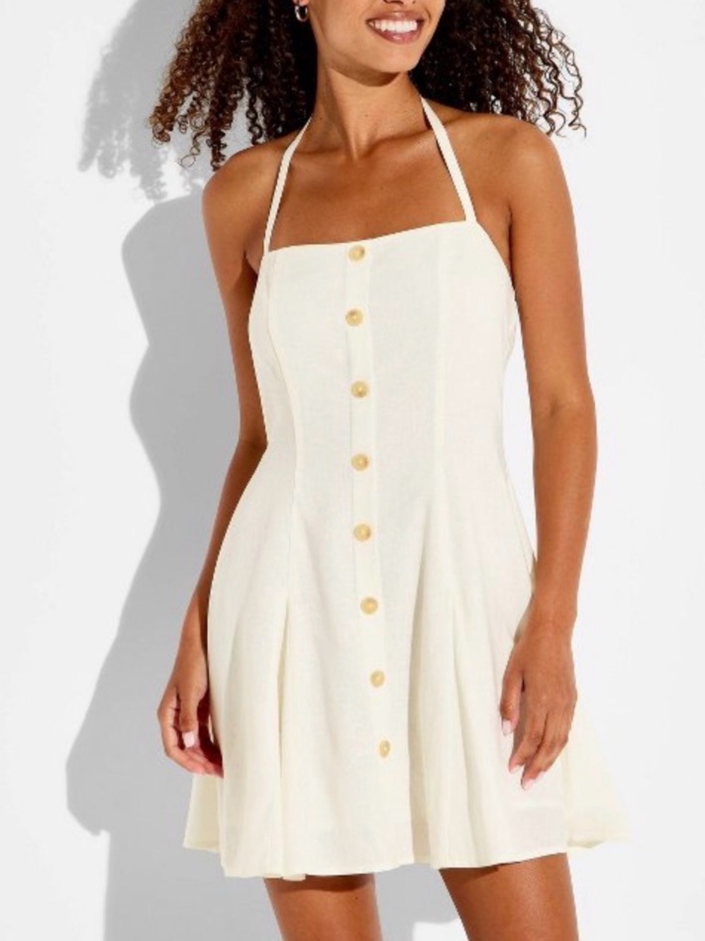 Wild Fable Button-Front Halter Mini A-Line
Dress Sz Medium - NWT